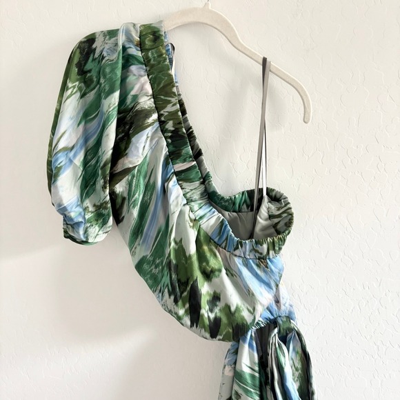 Monique Lhuillier One Shoulder Cutout Maxi Dress  Size 10 - Picture 5 of 9